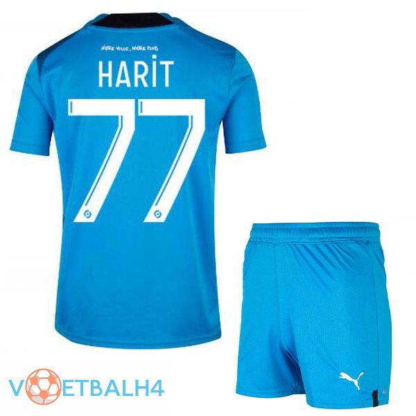 Olympique de Marseille (HARIT 77) kinderen voetbal jerseys derde blauw 2022-2023