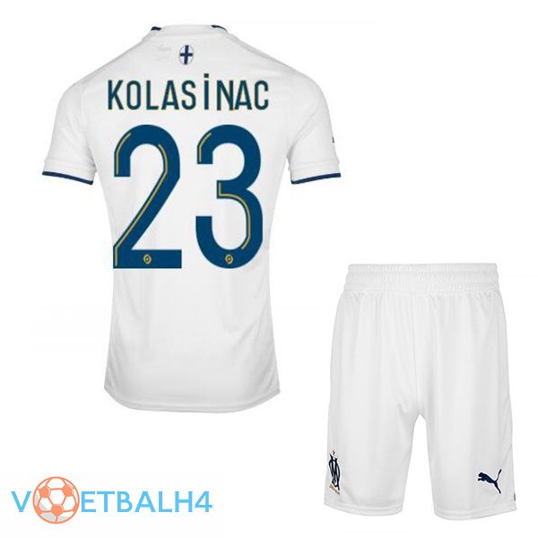 Olympique de Marseille (KOLASINAC 23) kinderen voetbal jerseys thuis wit 2022-2023