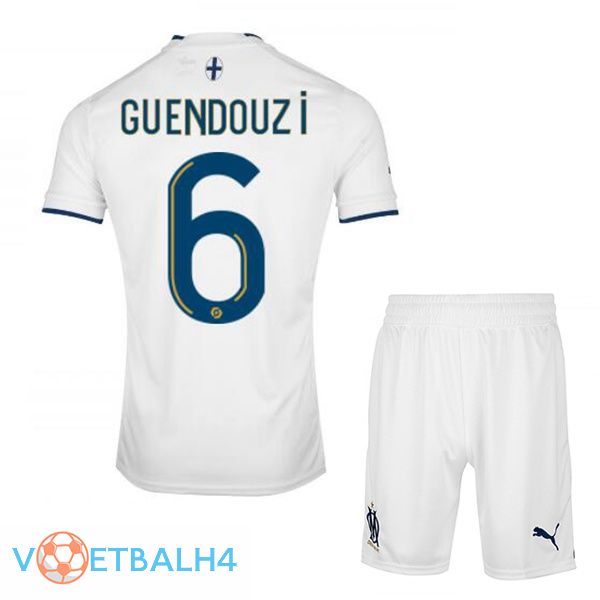 Olympique de Marseille (GUENDOUZI 6) kinderen voetbal jerseys thuis wit 2022-2023