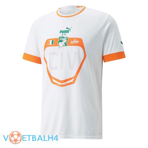 Ivory Coast voetbal jerseys uit wit 2022-2023