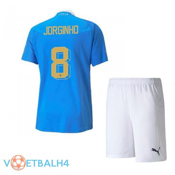 Italië（Jorginho 8）kinderen voetbal jersey thuis blauw 2022/2023