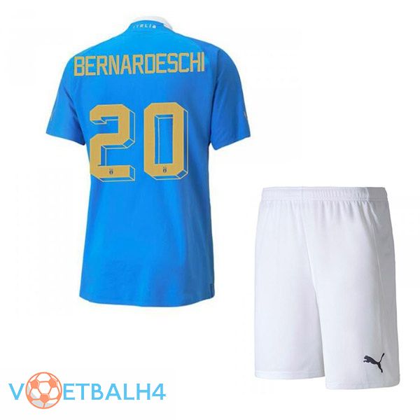 Italië（Bernardeschi 20）kinderen voetbal jersey thuis blauw 2022/2023