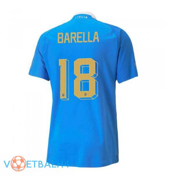 Italië（Barella 18）voetbal jersey thuis blauw 2022/2023