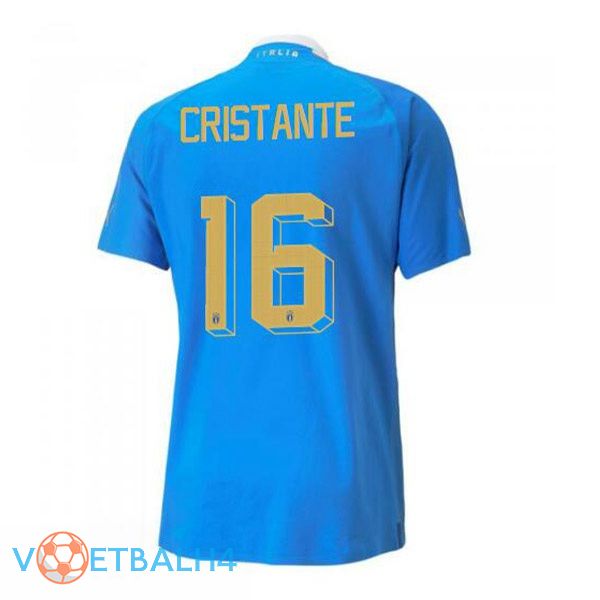 Italië（Cristante 16）voetbal jersey thuis blauw 2022/2023