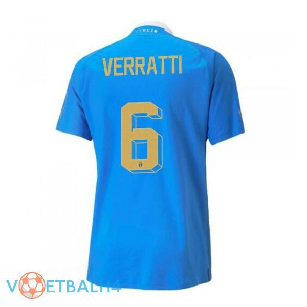 Italië（Verratti 6）voetbal jersey thuis blauw 2022/2023