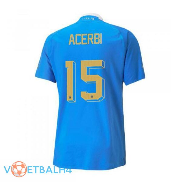 Italië（Acerbi 15）voetbal jersey thuis blauw 2022/2023