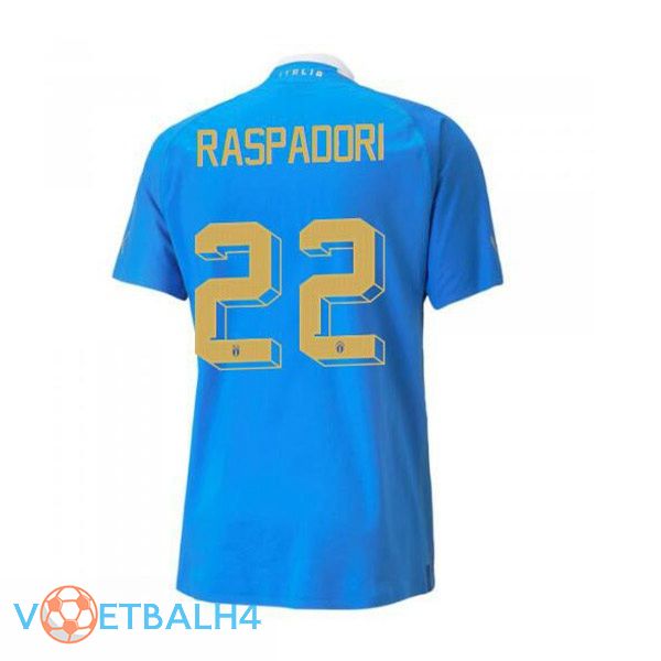 Italië（Raspadori 22）voetbal jersey thuis blauw 2022/2023