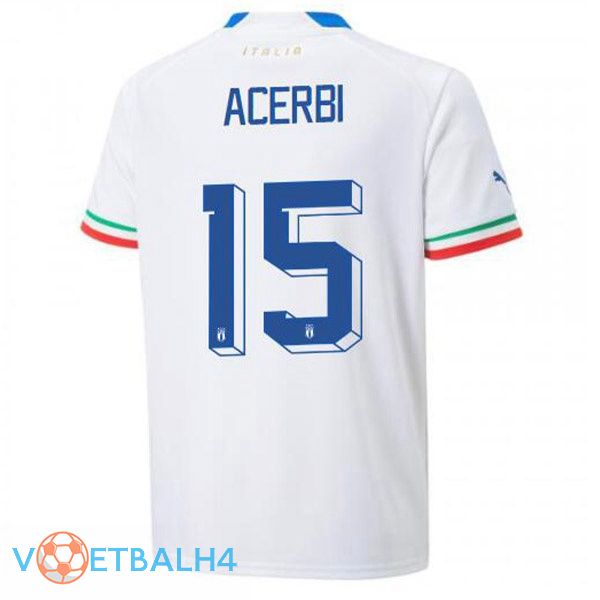 Italië (Acerbi 15) voetbal jerseys uit wit 2022-2023