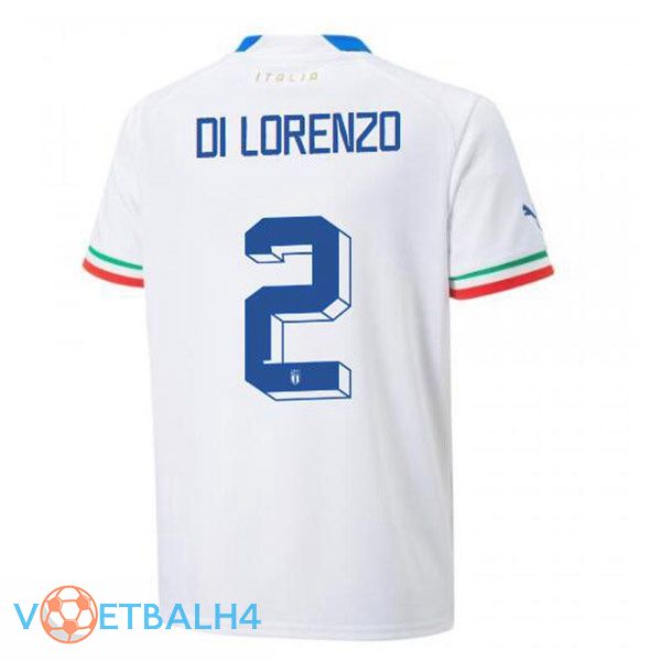 Italië (Di Lorenzo 2) voetbal jerseys uit wit 2022-2023