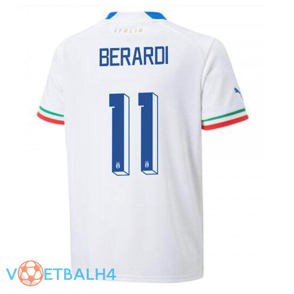 Italië (Berardi 11) voetbal jerseys uit wit 2022-2023