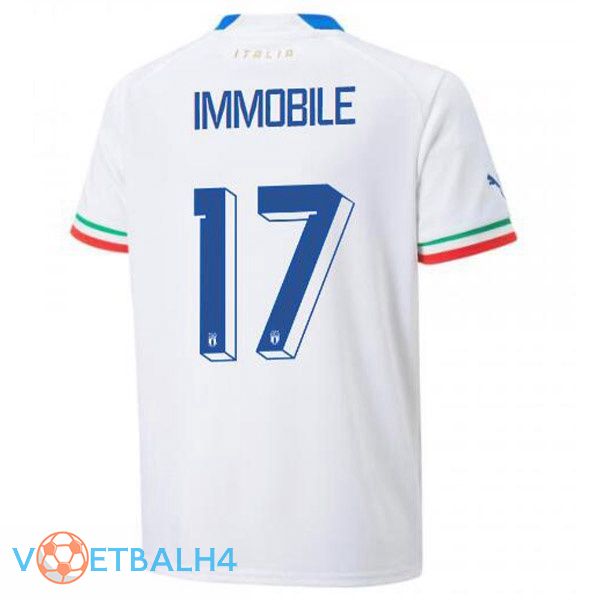 Italië (Immobile 17) voetbal jerseys uit wit 2022-2023