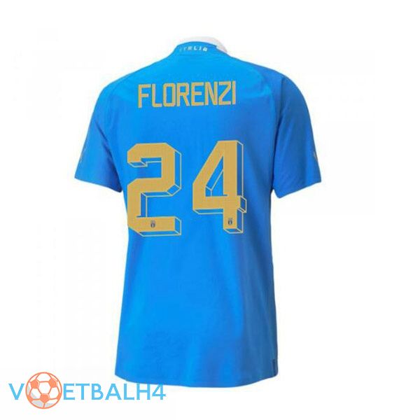 Italië（Florenzi 24）voetbal jersey thuis blauw 2022/2023