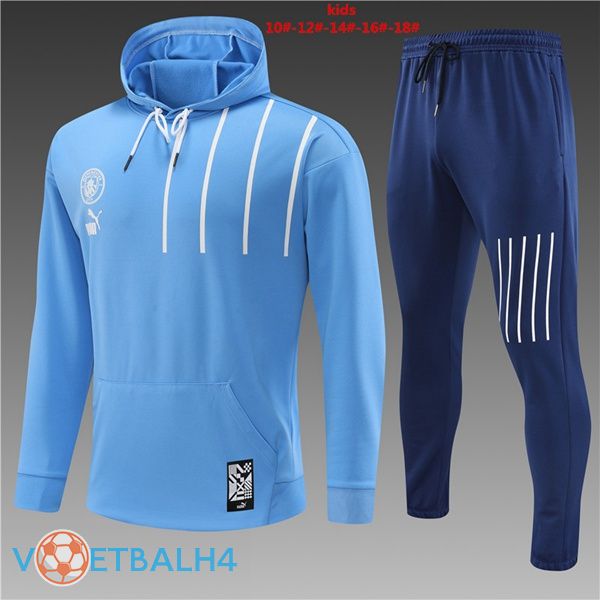 Manchester City kinderen trainingspak Hoodie blauw 2022-2023