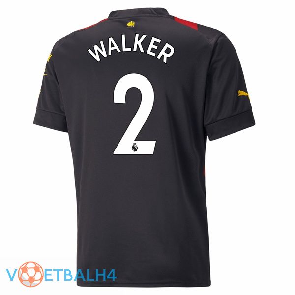 Manchester City (Kyle Walker 2) voetbal jersey uit rood zwart 2022/2023