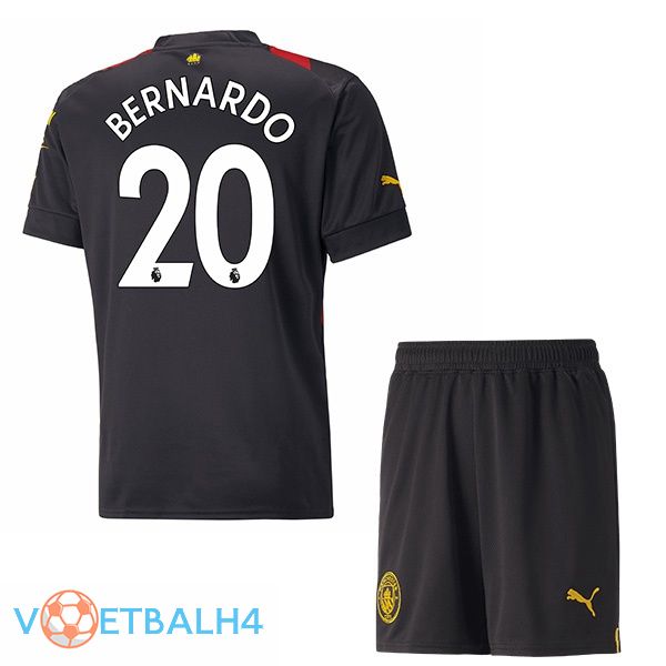 Manchester City (Bernardo Silva 20) kinderen voetbal jersey uit rood zwart 2022/2023