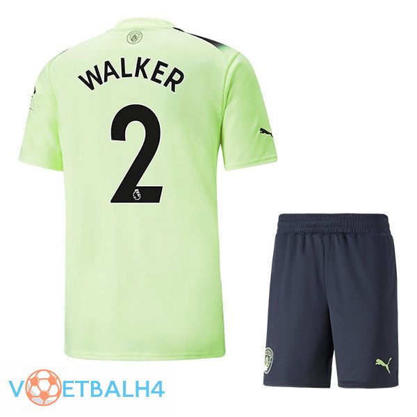 Manchester City (Kyle Walker 2) kinderen voetbal jerseys derde groente zwart 2022-2023