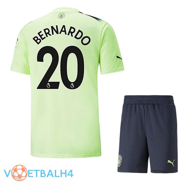 Manchester City (Bernardo Silva 20) kinderen voetbal jerseys derde groente zwart 2022-2023