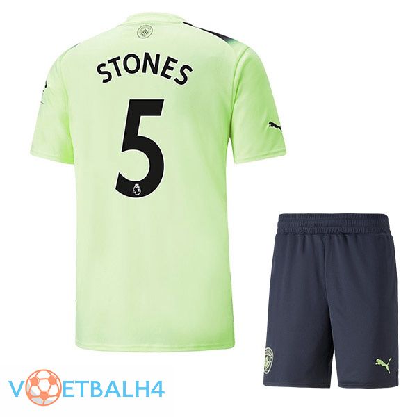 Manchester City (John Stones 5) kinderen voetbal jerseys derde groente zwart 2022-2023