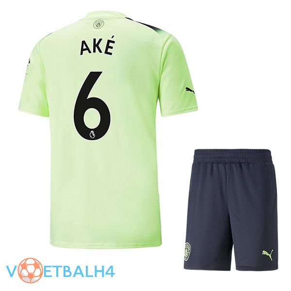 Manchester City (Nathan Ake 6) kinderen voetbal jerseys derde groente zwart 2022-2023