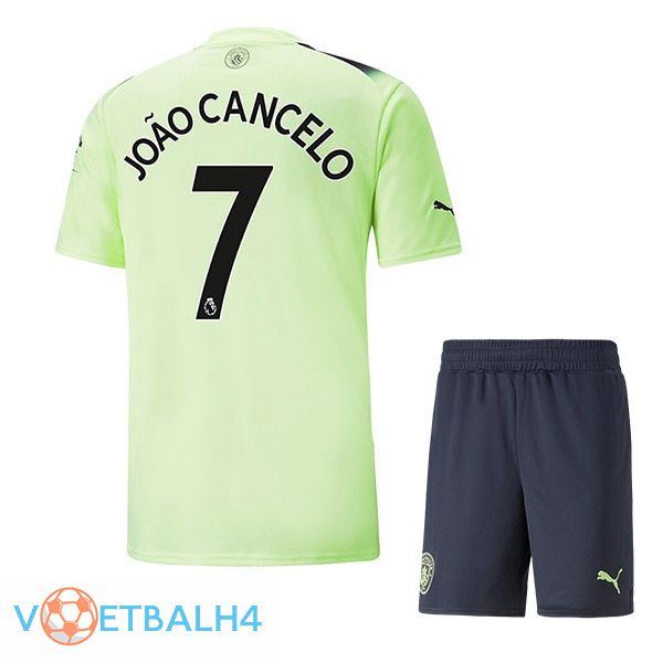 Manchester City (João Cancelo7) kinderen voetbal jerseys derde groente zwart 2022-2023