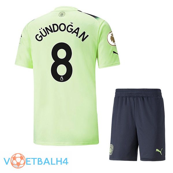 Manchester City (Ilkay Gündogan 8) kinderen voetbal jerseys derde groente zwart 2022-2023