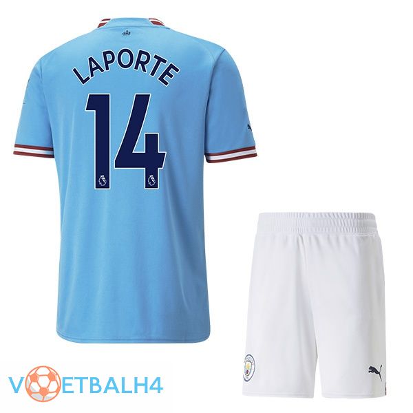 Manchester City (Aymeric Laporte 14) jersey kinderen thuis blauw 2022/2023