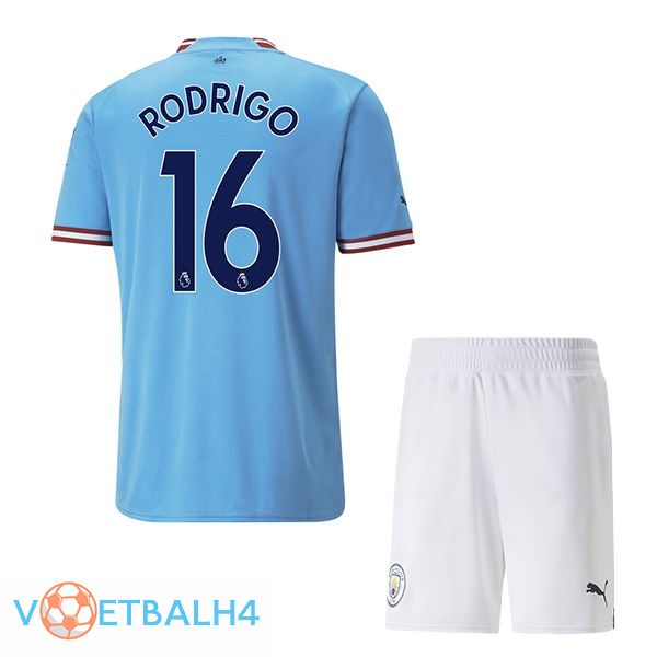 Manchester City (Rodrigo 16) jersey kinderen thuis blauw 2022/2023