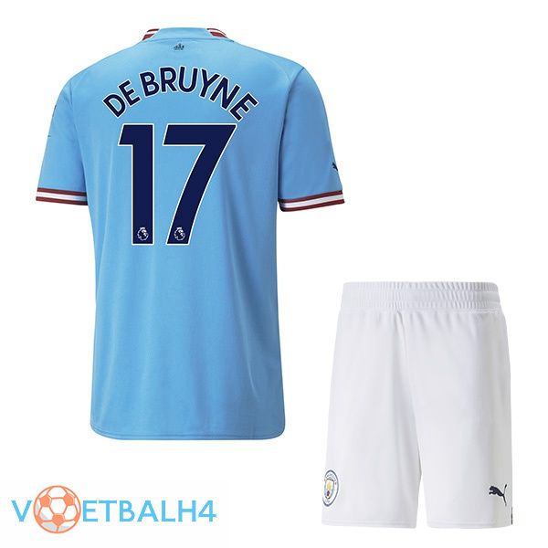 Manchester City (Kevin De Bruyne 17) jersey kinderen thuis blauw 2022/2023