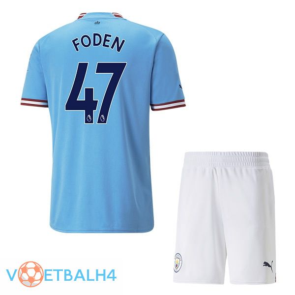 Manchester City (Phil Foden 47) jersey kinderen thuis blauw 2022/2023