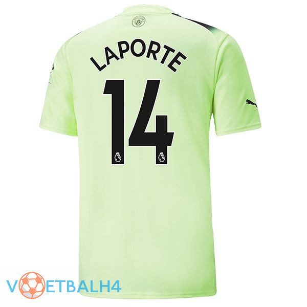 Manchester City (Aymeric Laporte 14) voetbal jerseys derde groente zwart 2022-2023