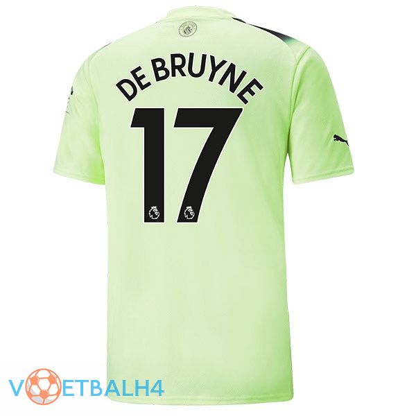 Manchester City (Kevin De Bruyne 17) voetbal jerseys derde groente zwart 2022-2023