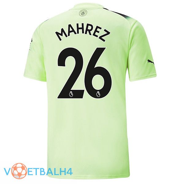 Manchester City (Riyad Mahrez 26) voetbal jerseys derde groente zwart 2022-2023