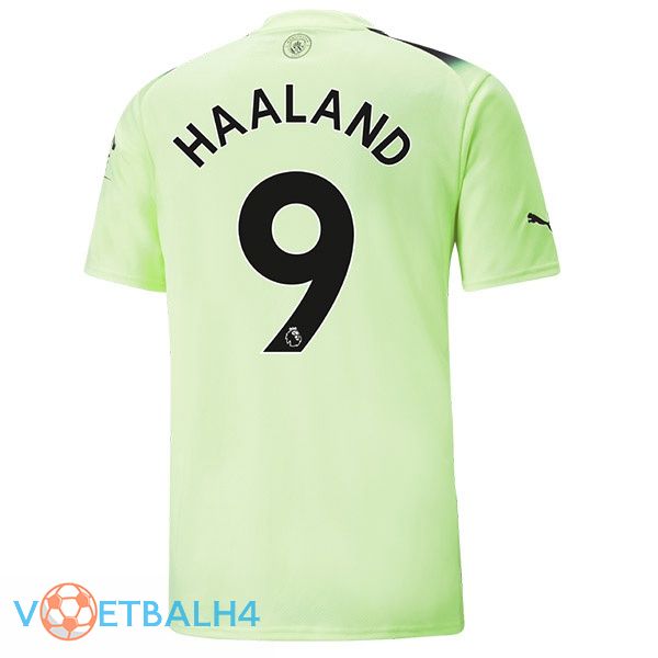 Manchester City (Erling Haaland 9) voetbal jerseys derde groente zwart 2022-2023