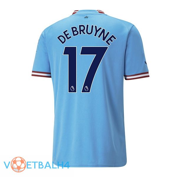 Manchester City (Kevin De Bruyne 17) jersey thuis blauw 2022/2023