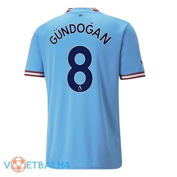 Manchester City (Ilkay Gündogan 8) jersey thuis blauw 2022/2023