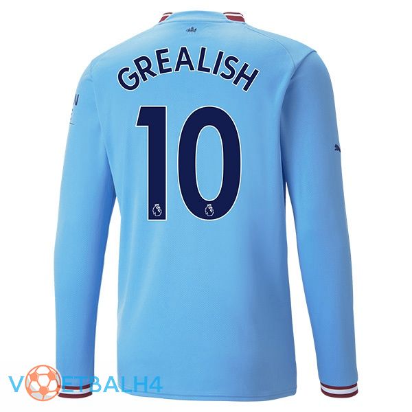 Manchester City (Jack Grealish 10) jersey thuis lange mouwblauw 2022/2023