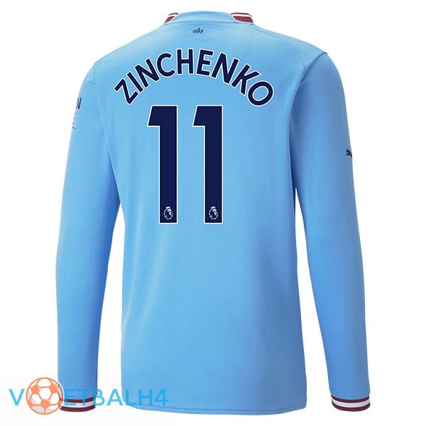 Manchester City (Zinchenko 11) jersey thuis lange mouwblauw 2022/2023