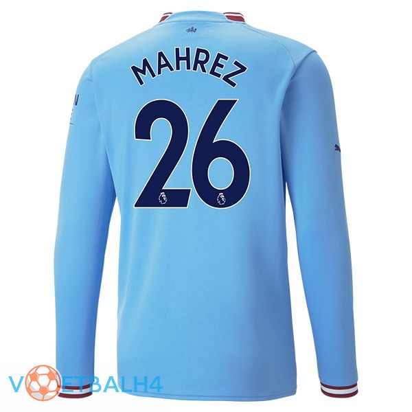 Manchester City (Riyad Mahrez 26) jersey thuis lange mouwblauw 2022/2023