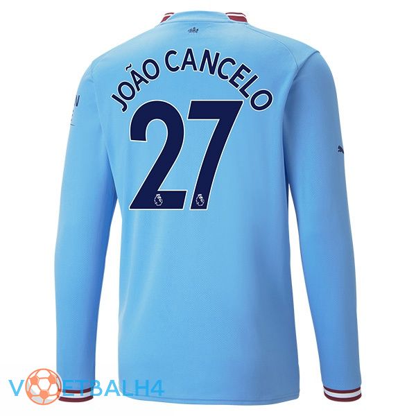 Manchester City (João Cancelo 27) jersey thuis lange mouwblauw 2022/2023