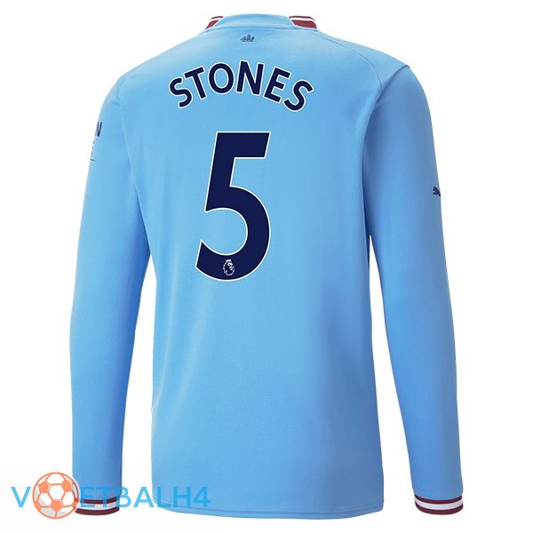 Manchester City (John Stones 5) jersey thuis lange mouwblauw 2022/2023