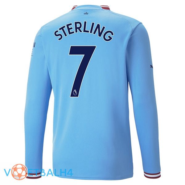 Manchester City (Raheem Sterling 7) jersey thuis lange mouwblauw 2022/2023