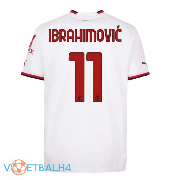 AC Milan (IBRAHIMOVIĆ 11) voetbal jersey uit wit 2022/2023