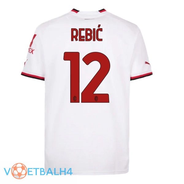 AC Milan (A. REBIĆ 12) voetbal jersey uit wit 2022/2023