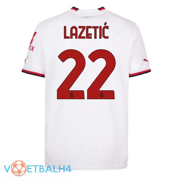 AC Milan (LAZETIĆ 22) voetbal jersey uit wit 2022/2023