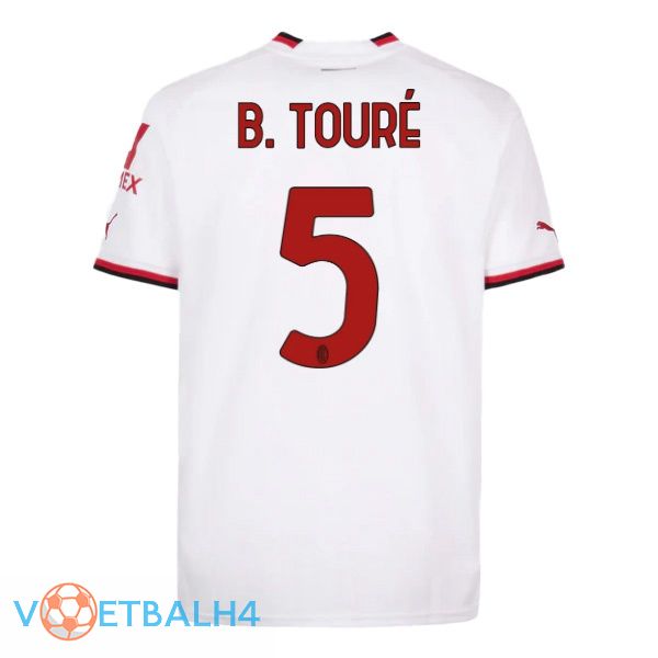 AC Milan (B. TOURÉ 5) voetbal jersey uit wit 2022/2023