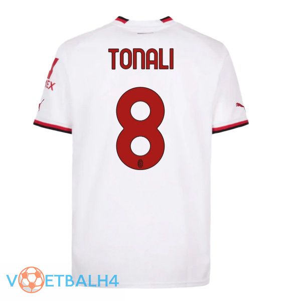 AC Milan (TONALI 8) voetbal jersey uit wit 2022/2023