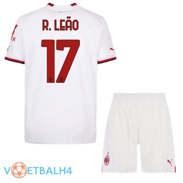 AC Milan (R. LEÃO 17) kinderen voetbal jerseys uit wit 2022-2023