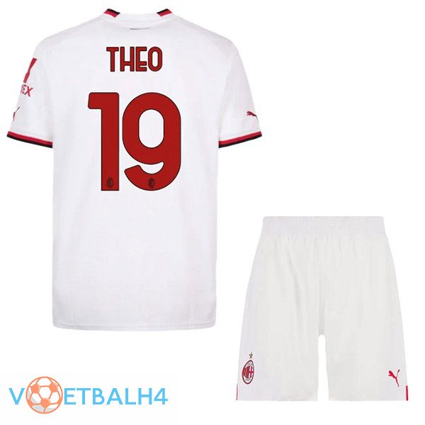 AC Milan (THEO 19) kinderen voetbal jerseys uit wit 2022-2023