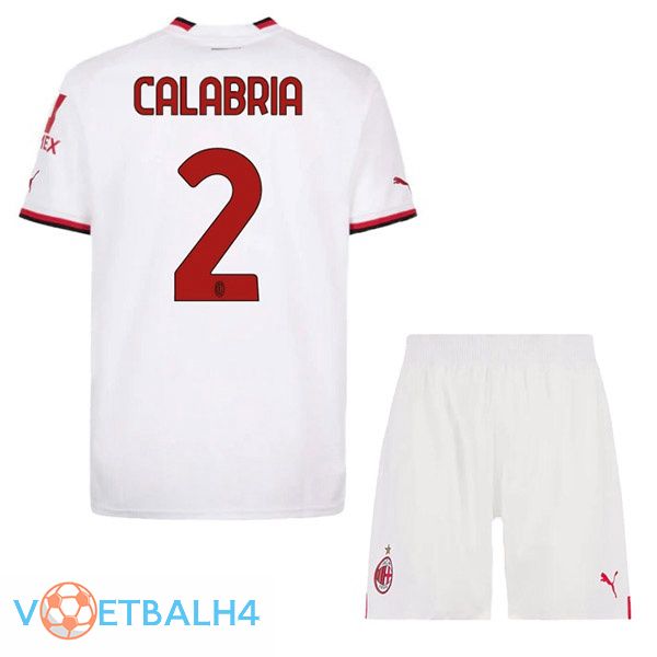 AC Milan (CALABRIA 2) kinderen voetbal jerseys uit wit 2022-2023