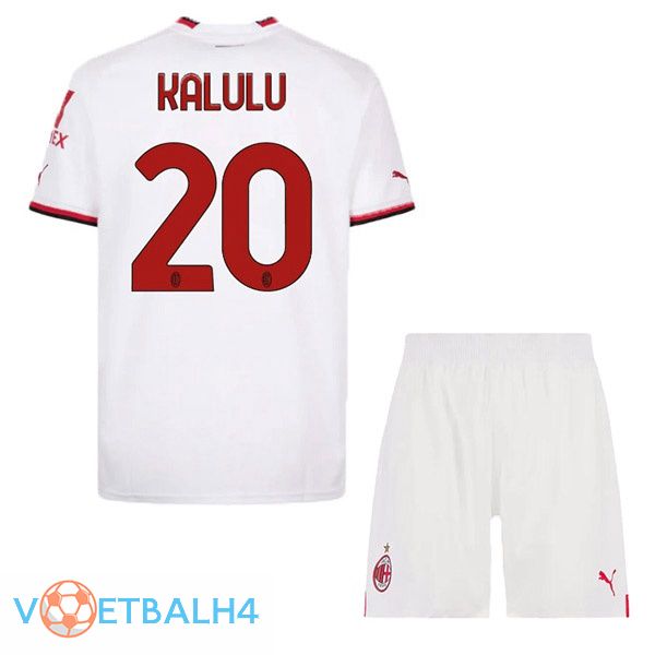 AC Milan (KALULU 20) kinderen voetbal jerseys uit wit 2022-2023